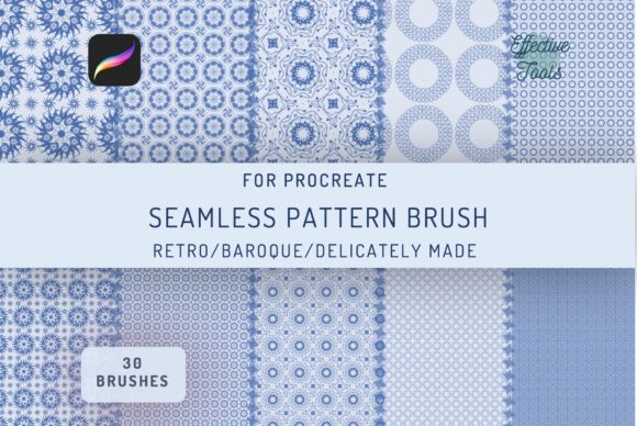 Download 30 Seamless Baroque Pattern Brushes - Pattern brushes Collection