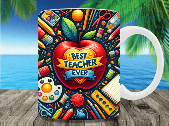 Download Best Teacher Ever Apple Pencil Mug Wrap - Apple pencil Collection
