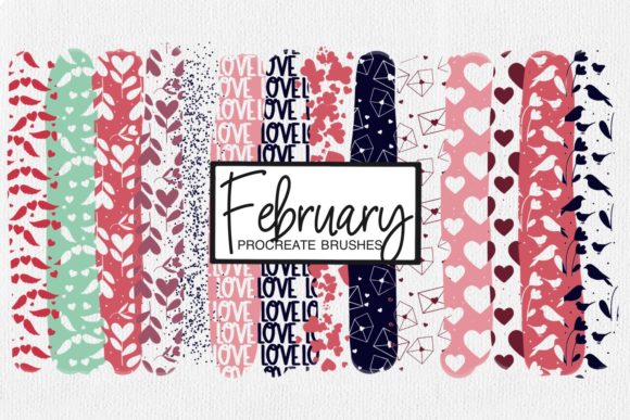 Download February Procreate Pattern Brushes - Pattern brushes Collection