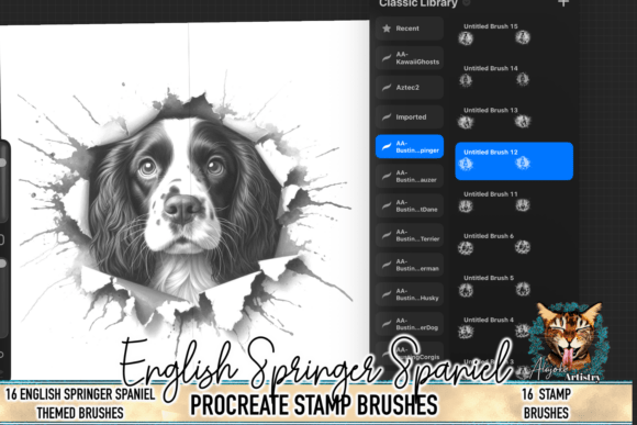 Download English Springer Spaniel Procreate Brush - Spaniel Collection