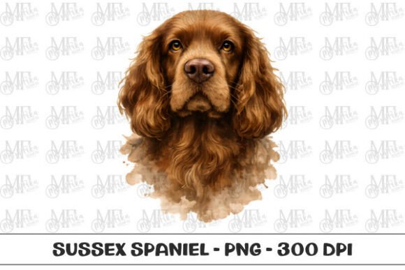 Download Sussex Spaniel Watercolor Portrait PNG - Premium Resources