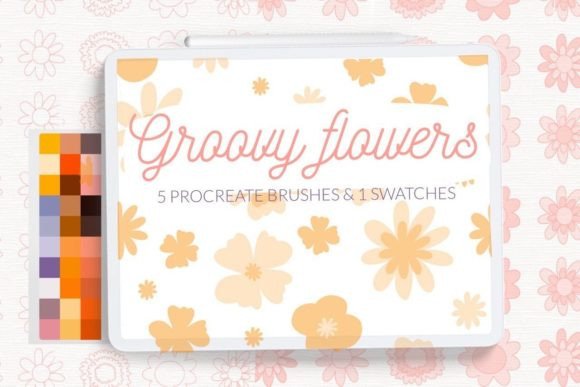 Download Groovy Flowers Pattern Brushes. Retro - Pattern brushes Collection