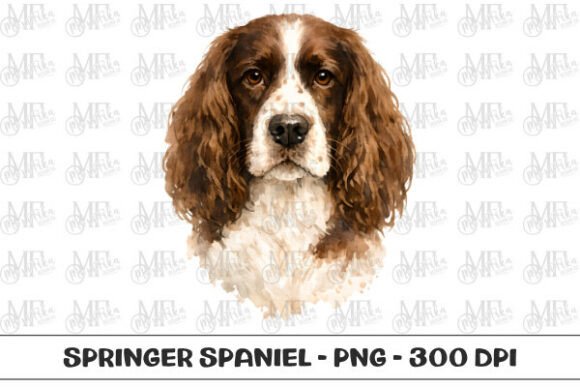 Download Springer Spaniel Watercolor Portrait PNG - Premium Bundle