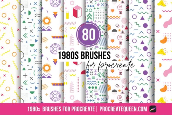 Download 1980s Procreate Pattern Brushes &amp; Stamps - Pattern brushes Collection