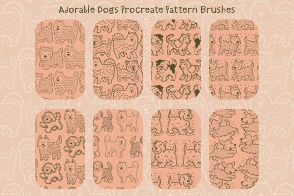 Download Adorable Dogs Procreate Pattern Brushes - Pattern brushes Collection
