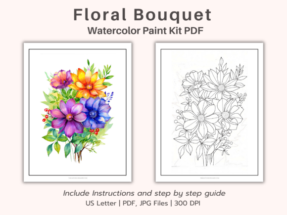 Download Floral Bouquet Watercolor Kit PDF - Watercolor kit Collection